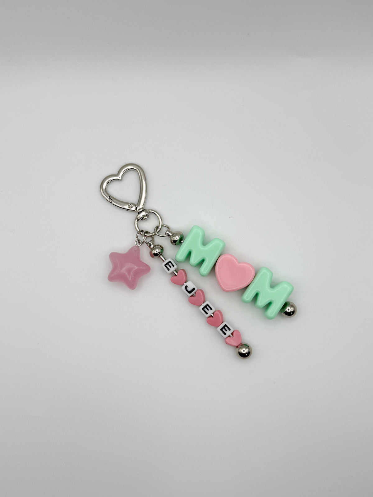 Personalized Initial Keychains (mint green/pink)